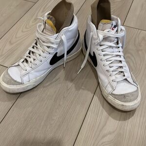 Nike Mid Blazer 77 White and Black High-Top Sneakers